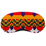 Red flowers and colorful squares                                                                  Sleeping Mask