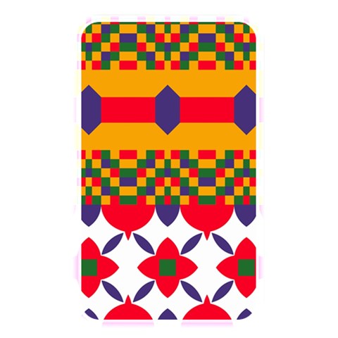 Red flowers and colorful squares                                                                  Memory Card Reader (Rectangular) from ArtsNow.com Front