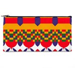 Red flowers and colorful squares                                                                 Pencil Case