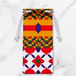 Red flowers and colorful squares                                                                  Jewelry Bag