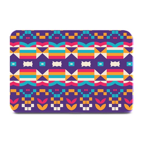 Pastel shapes rows on a purple background                                                                  Plate Mat from ArtsNow.com 18 x12  Plate Mat