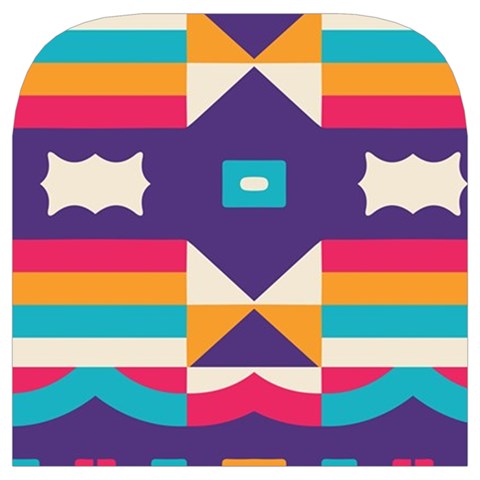 Pastel shapes rows on a purple background                                                                Toiletries Pouch from ArtsNow.com Cover