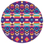 Pastel shapes rows on a purple background                 Round Trivet