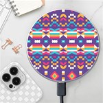 Pastel shapes rows on a purple background                                                             Wireless Fast Charger