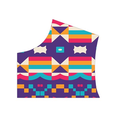 Pastel shapes rows on a purple background                                                                Women s Button Up Puffer Vest from ArtsNow.com Top Left