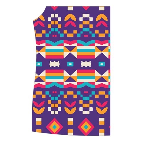 Pastel shapes rows on a purple background                                                                Women s Button Up Puffer Vest from ArtsNow.com Front Right