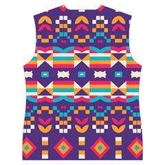 Pastel shapes rows on a purple background                                                                Women s Button Up Puffer Vest from ArtsNow.com Back