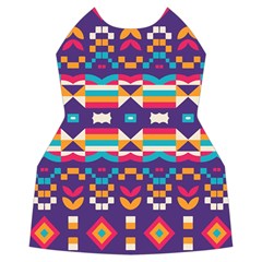 Pastel shapes rows on a purple background         Women s Long Sleeve Raglan Tee from ArtsNow.com Front