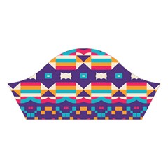 Pastel shapes rows on a purple background                                                                   Cotton Crop Top from ArtsNow.com Left Sleeve