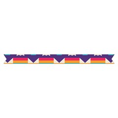 Pastel shapes rows on a purple background                                                                       Short Sleeve V Hem