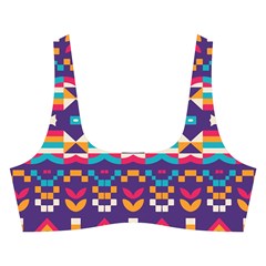 Pastel shapes rows on a purple background                                                                  Cross Back Hipster Bikini Set from ArtsNow.com Front