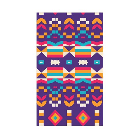 Pastel shapes rows on a purple background                                                                    Duvet Cover (Single Size) from ArtsNow.com Front