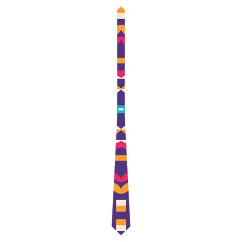 Pastel shapes rows on a purple background                                                                   Necktie from ArtsNow.com Front