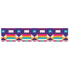 Pastel shapes rows on a purple background                                                                   Flano Scarf from ArtsNow.com Back