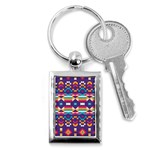 Pastel shapes rows on a purple background                                                                   Key Chain (Rectangle)