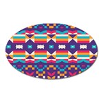 Pastel shapes rows on a purple background                                                                   Magnet (Oval)