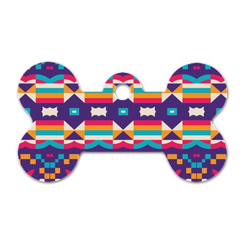 Pastel shapes rows on a purple background                                                                   Dog Tag Bone (One Side) from ArtsNow.com Front