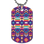 Pastel shapes rows on a purple background                                                                   Dog Tag (One Side)