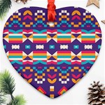 Pastel shapes rows on a purple background                                                                   Ornament (Heart)