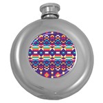 Pastel shapes rows on a purple background                                                                   Hip Flask (5 oz)