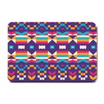 Pastel shapes rows on a purple background                                                                   Small Doormat