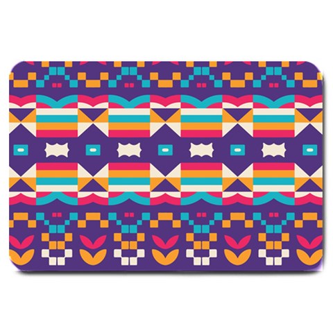 Pastel shapes rows on a purple background                                                                   Large Doormat from ArtsNow.com 30 x20  Door Mat