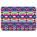 Pastel shapes rows on a purple background                                                                   Large Doormat