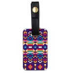 Pastel shapes rows on a purple background                                                                   Luggage Tag (one side)
