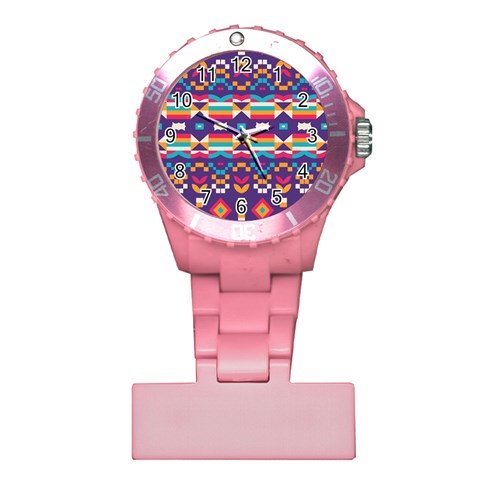 Pastel shapes rows on a purple background                                                                   Nurses Watch from ArtsNow.com Front