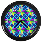 Colorful stars pattern                                                                     Wall Clock (Black)