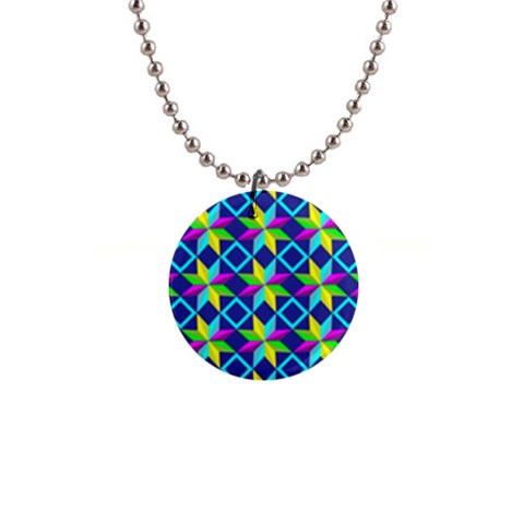 Colorful stars pattern                                                                     1  Button Necklace from ArtsNow.com Front