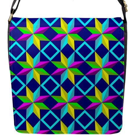 Colorful stars pattern                                                                     Flap Closure Messenger Bag (S) from ArtsNow.com Front