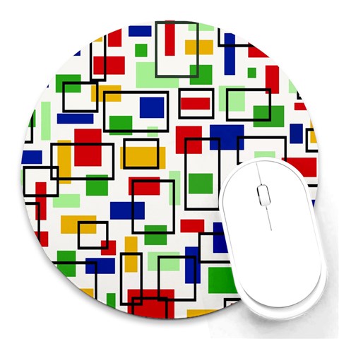 Colorful rectangles                                                                      Round Mousepad from ArtsNow.com Front