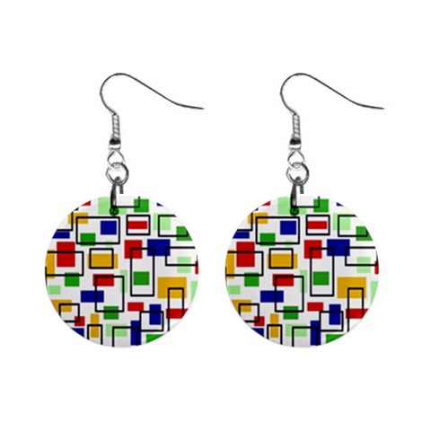 Colorful rectangles                                                                      1  Button Earrings from ArtsNow.com Front