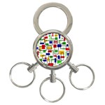 Colorful rectangles                                                                      3-Ring Key Chain