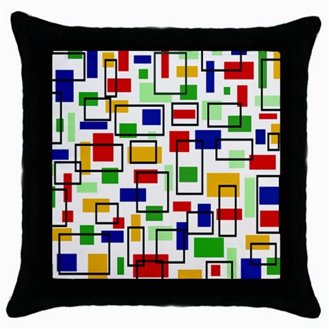Colorful rectangles                                                                      Throw Pillow Case (Black) from ArtsNow.com Front