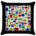 Colorful rectangles                                                                      Throw Pillow Case (Black)