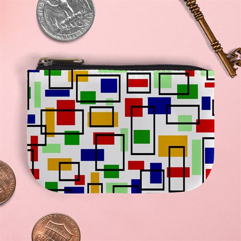 Colorful rectangles                                                                     Mini Coin Purse from ArtsNow.com Front