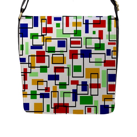 Colorful rectangles                                                                      Flap Closure Messenger Bag (L) from ArtsNow.com Front