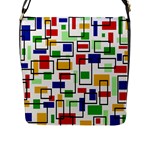 Colorful rectangles                                                                      Flap Closure Messenger Bag (L)