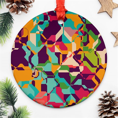 Retro chaos                                                                       Ornament (Round) from ArtsNow.com Front