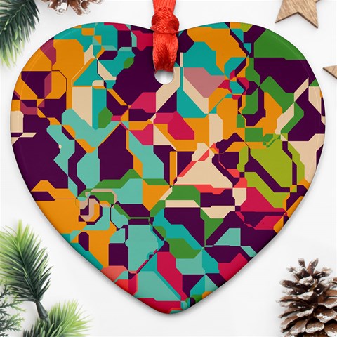 Retro chaos                                                                       Ornament (Heart) from ArtsNow.com Front