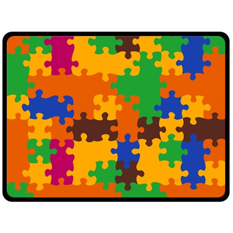 Retro colors puzzle pieces                                                                       Fleece Blanket from ArtsNow.com 80 x60  Blanket Front