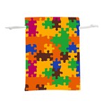 Retro colors puzzle pieces                                                                    Lightweight Drawstring Pouch (L)