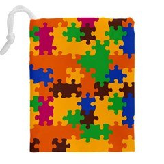 Retro colors puzzle pieces                                                                    Drawstring Pouch (5XL) from ArtsNow.com Back