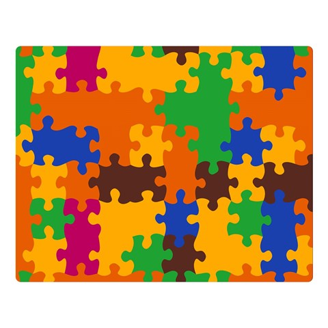 Retro colors puzzle pieces                                                                 One Side Premium Plush Fleece Blanket (Large) from ArtsNow.com 80 x60  Blanket Front