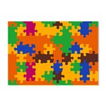 Retro colors puzzle pieces                                                                 Crystal Sticker (A4)