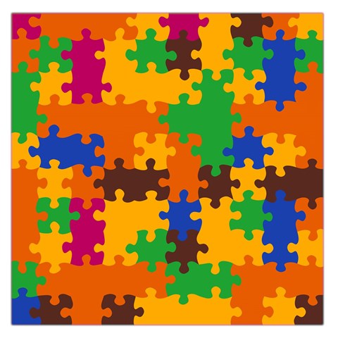 Retro colors puzzle pieces                                                                        Satin Scarf from ArtsNow.com Front