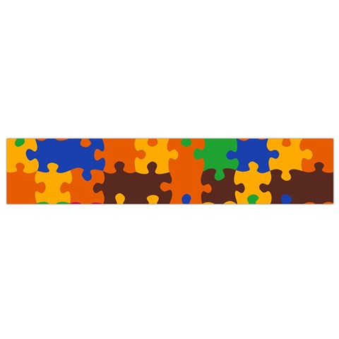 Retro colors puzzle pieces                                                                        Flano Scarf from ArtsNow.com Front