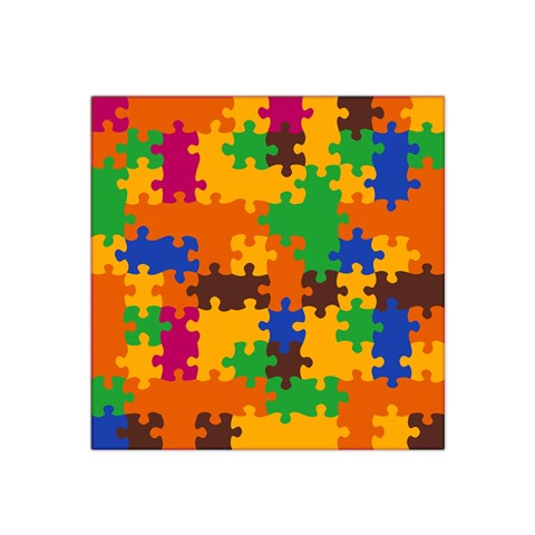 Retro colors puzzle pieces                                                                        Satin Bandana Scarf from ArtsNow.com Front